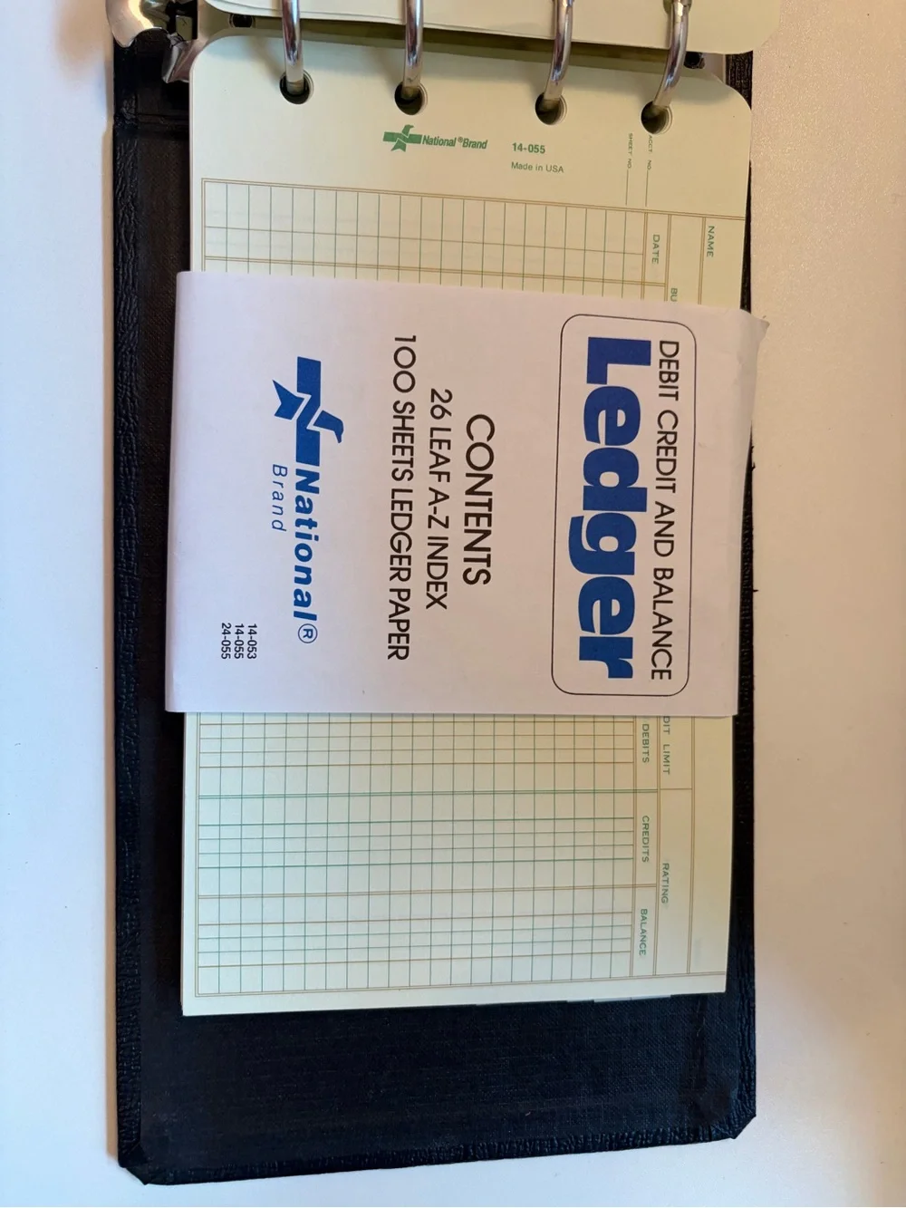Bookkeeping Ledger Notebook - Black National Brand 63-453 w/Filler made in USA